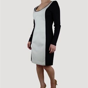 Banana Republic Size 14 Knit Color Block Sheath Dress Long Sleeve Stretch NWT‎
